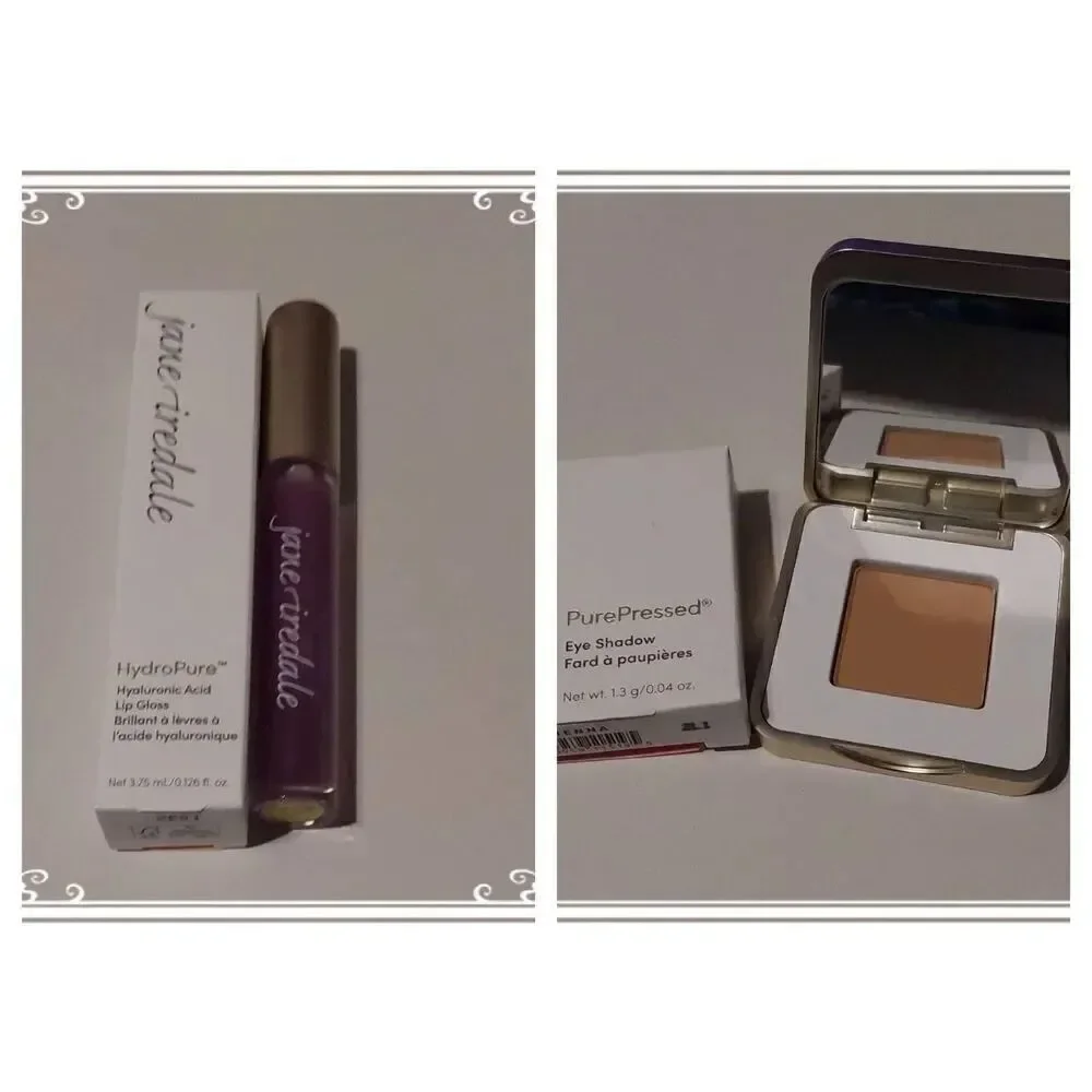 NIB~Jane Iredale Hyaluronic Acid Lip Gloss & Pure Pressed Eye Shadow Duo